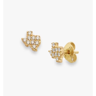 Delicate Pave Diamond Texas Studs