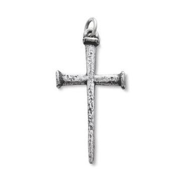 Nail Cross Pendant with Heavy Box Chain
