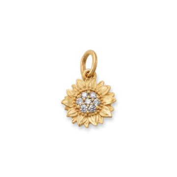 Pave Diamond Sunflower Pendant