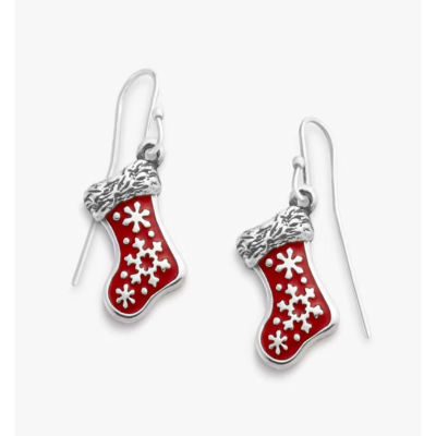 Enamel Christmas Stocking Earrings