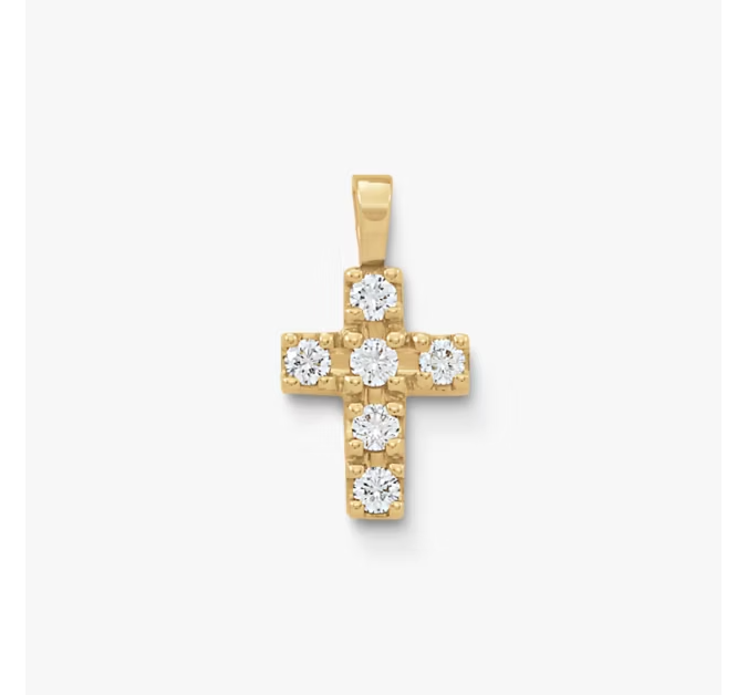 Petite Latin Cross Pendant with Diamonds