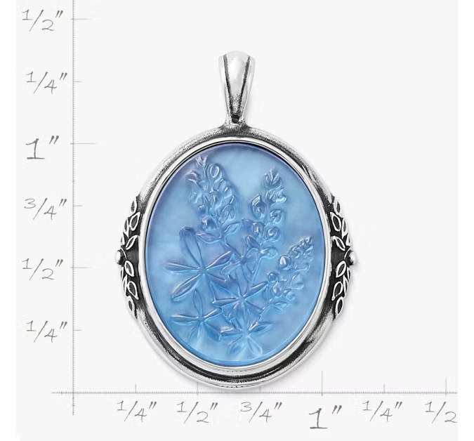 Sculpted Bluebonnet Layered Gemstone Pendant