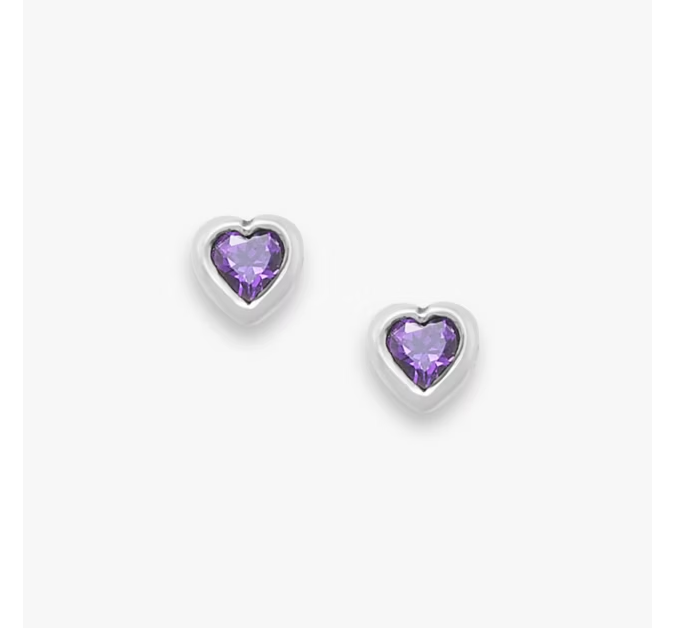 Heart Gemstone Studs